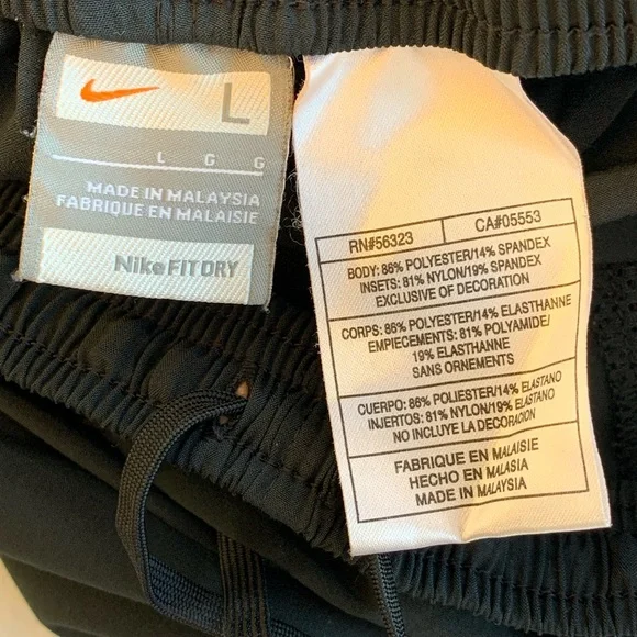 Nike Black Pant Yellow Stripes L drawstring elastic waist zipper pockets & legs - Picture 7 of 8